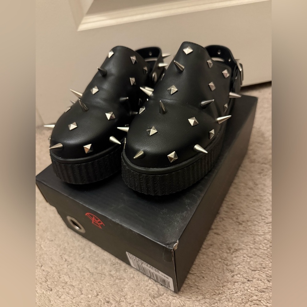 Strange CVLT Spiked Mules Loafers Slip On Shoes